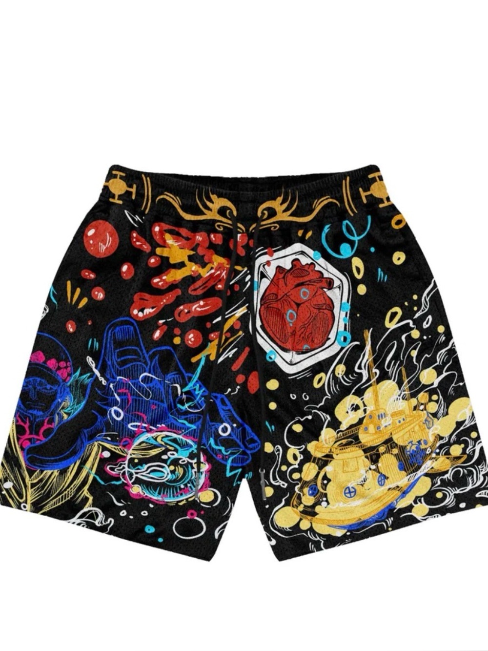 SYY- BRAND NEW***LUFFY***Graphic Black Streetwear Shorts
